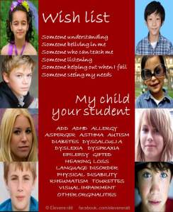 Like the page "Elevens rätt" on Facebook and support children with special needs. 